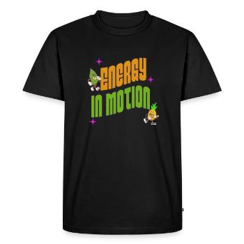 Nature énergique Dynamique Végétalien Mode de vie actif - T-shirt Premium bio Homme - noir - Devant - Nico (187cm)