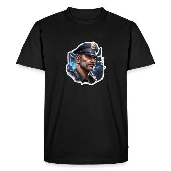 Police / Opérations / Profession / Emploi / Forces d’urgence - T-shirt Premium bio Homme - noir - Devant - Nico (187cm)
