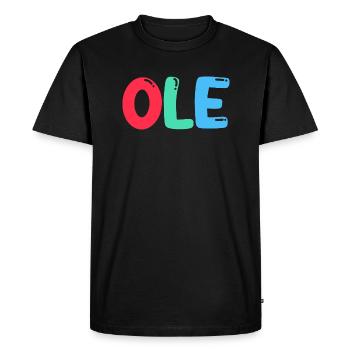 Name - Ole - Men's Premium Organic T-Shirt - black - Front - Nico (187cm)