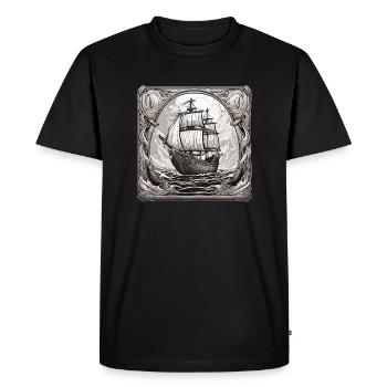 Ship / Boat / Anchor / Sea / Ocean / Captain - Men's Premium Organic T-Shirt - black - Front - Nico (187cm)