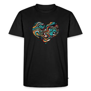 Psychédélique / Coeur / Psychobilly / Goa / Forme - T-shirt Premium bio Homme - noir - Devant - Nico (187cm)
