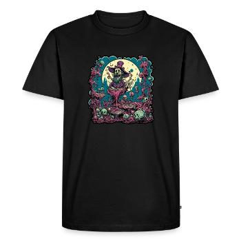 Psychédélique / Hallucination / Magie / Magicien - T-shirt Premium bio Homme - noir - Devant - Nico (187cm)