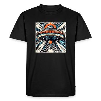 Alien / Spaceship / UFO / Area 51 / All / Mars - Men's Premium Organic T-Shirt - black - Front - Nico (187cm)