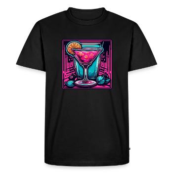 Cocktail / Bar / Mixage / Boisson / Exotique / Club - T-shirt Premium bio Homme - noir - Devant - Nico (187cm)
