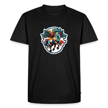 Pegasus / Wings /Greek / Fantasy - Men's Premium Organic T-Shirt - black - Front - Nico (187cm)
