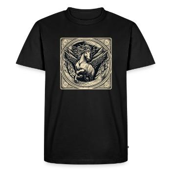 Pegasus / Wings /Greek / Fantasy - Men's Premium Organic T-Shirt - black - Front - Nico (187cm)