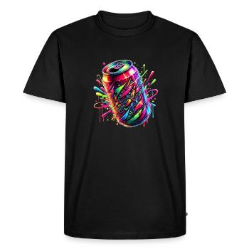 Neon Splash Canvazz - Men's Premium Organic T-Shirt - black - Front - Nico (187cm)