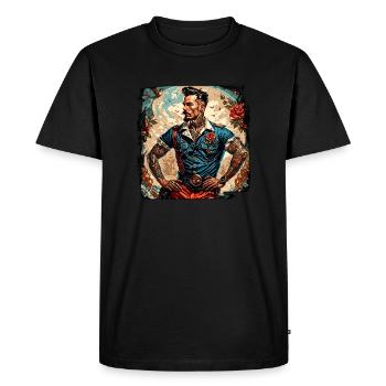 Sailor / Ship's Crew / Deckhand / Anchor - Men's Premium Organic T-Shirt - black - Front - Nico (187cm)