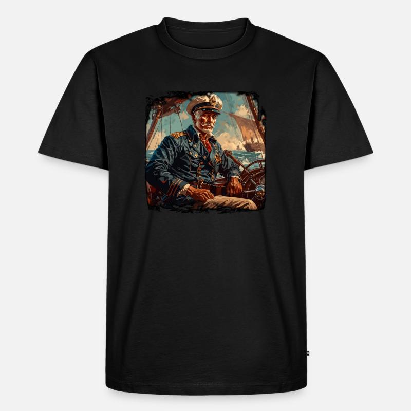 Matrose / Schiffsbesatzung / Decksmann / Anker - Männer Premium Bio T-Shirt - Schwarz