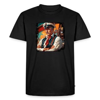 Sailor / Ship's Crew / Deckhand / Anchor - Men's Premium Organic T-Shirt - black - Front - Nico (187cm)