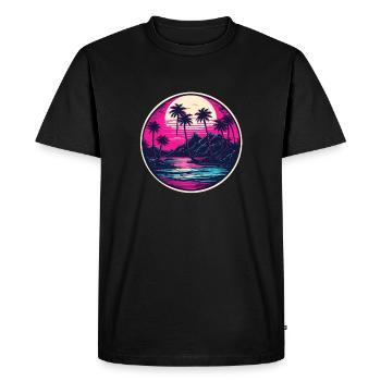 Beach / Island / Vacation / Summer / Sun / Sea - Men's Premium Organic T-Shirt - black - Front - Nico (187cm)