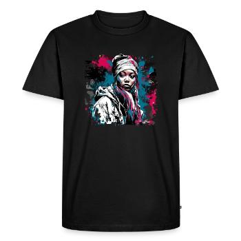 Rappeur / Hip Hop / Chanson / Cool / Rimes / Beat - T-shirt Premium bio Homme - noir - Devant - Nico (187cm)