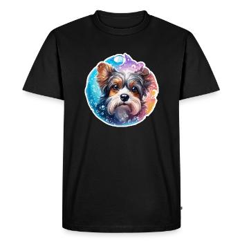 Animal dans bulle de savon / enfantin / mignon / chien - T-shirt Premium bio Homme - noir - Devant - Nico (187cm)