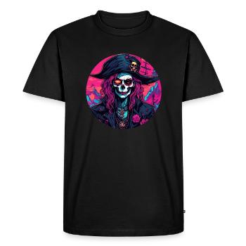 Pirate / Ahoy / Anchor / Captain / Skull / Rum - Men's Premium Organic T-Shirt - black - Front - Nico (187cm)