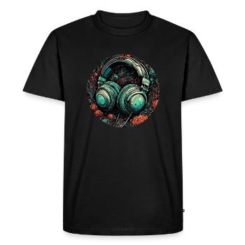 Headphones / Audio / Music / Sound / Cool - Men's Premium Organic T-Shirt - black - Front - Nico (187cm)