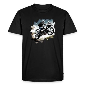 Motorcycle flies through the air - Men's Premium Organic T-Shirt - black - Front - Nico (187cm)