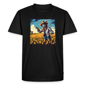 Scarecrow / Harvest Worker / Corn Field / Field - Men's Premium Organic T-Shirt - black - Front - Nico (187cm)