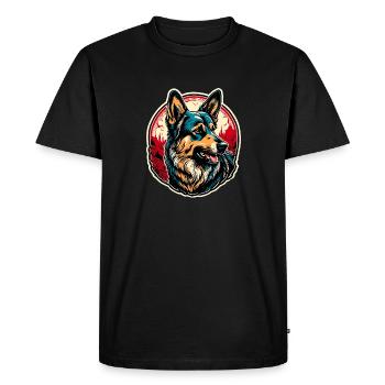 Chien / Animal / Animal de compagnie / Poilu / Berger allemand - T-shirt Premium bio Homme - noir - Devant - Nico (187cm)