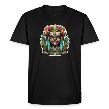 Tiki / Hawaii / Tropical / Island / Culture / Logo - Men's Premium Organic T-Shirt - black - Front - Nico (187cm)