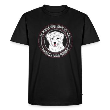 Les bichons havanais ont un maître maître de chien de bâton Hu - T-shirt Premium bio Homme - noir - Devant - Nico (187cm)