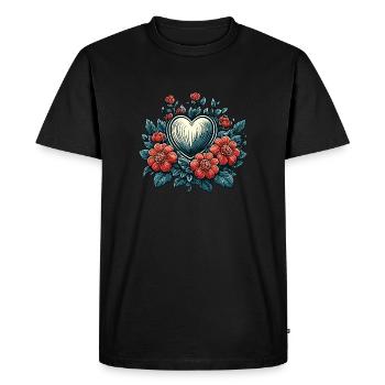 Heart / Mother's Day / Love / Holidays / Love - Men's Premium Organic T-Shirt - black - Front - Nico (187cm)