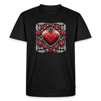 Heart / Mother's Day / Love / Holidays / Love - Men's Premium Organic T-Shirt - black - Front - Nico (187cm)