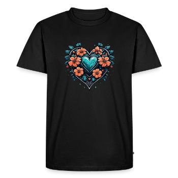 Heart / Mother's Day / Love / Holidays / Love - Men's Premium Organic T-Shirt - black - Front - Nico (187cm)