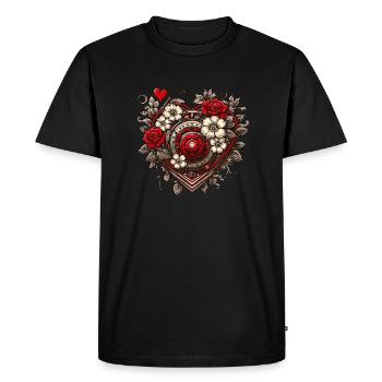 Heart / Mother's Day / Love / Holidays / Love - Men's Premium Organic T-Shirt - black - Front - Nico (187cm)
