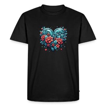 Heart / Mother's Day / Love / Holidays / Love - Men's Premium Organic T-Shirt - black - Front - Nico (187cm)