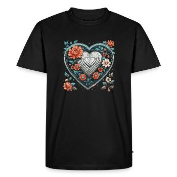 Heart / Mother's Day / Love / Holidays / Love - Men's Premium Organic T-Shirt - black - Front - Nico (187cm)