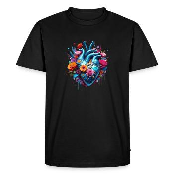 Heart / Mother's Day / Love / Holidays / Love - Men's Premium Organic T-Shirt - black - Front - Nico (187cm)