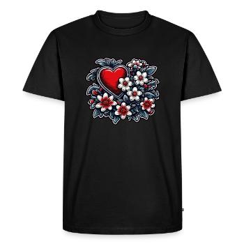 Heart / Mother's Day / Love / Holidays / Love - Men's Premium Organic T-Shirt - black - Front - Nico (187cm)