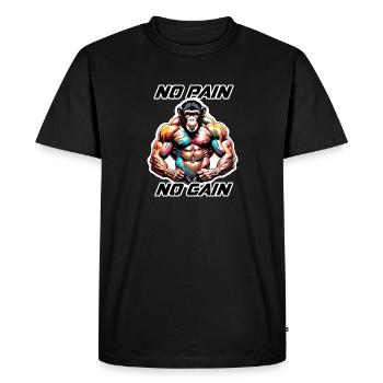 Bodybuilder / Sports / Fitness / Singe / Muscles - T-shirt Premium bio Homme - noir - Devant - Nico (187cm)