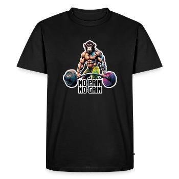 Bodybuilder / Sports / Fitness / Singe / Muscles - T-shirt Premium bio Homme - noir - Devant - Nico (187cm)