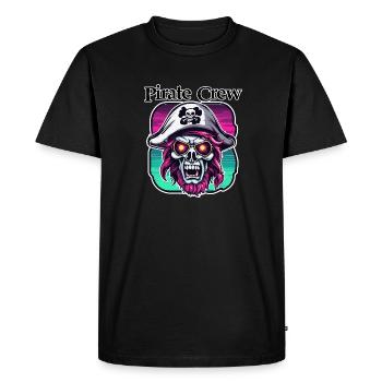 Pirate / Ahoy / Ancre / Capitaine / Crâne / Rhum - T-shirt Premium bio Homme - noir - Devant - Nico (187cm)