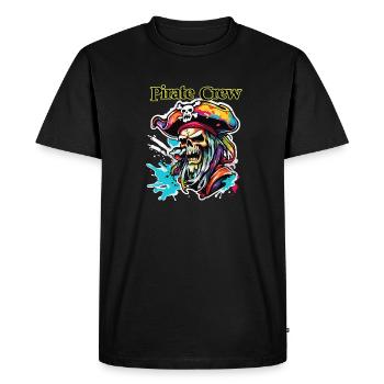 Pirate / Ahoy / Ancre / Capitaine / Crâne / Rhum - T-shirt Premium bio Homme - noir - Devant - Nico (187cm)