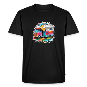 Camper / Motorhome / camping / Roadtrip / Travel - Men's Premium Organic T-Shirt - black - Front - Nico (187cm)