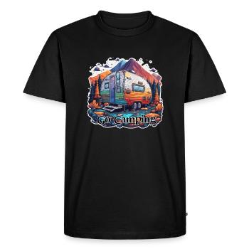 Camping-car / Camping-car / camping / Roadtrip / Voyage - T-shirt Premium bio Homme - noir - Devant - Nico (187cm)