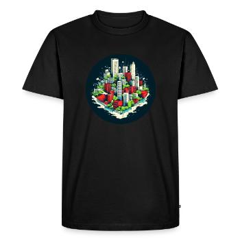 La ville, un chef-d’œuvre architectural - T-shirt Premium bio Homme - noir - Devant - Nico (187cm)