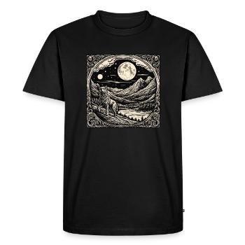 Wolf / Pack / Forest / Wild / Wildlife / Howl - Men's Premium Organic T-Shirt - black - Front - Nico (187cm)