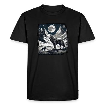 Wolf / Pack / Forest / Wild / Wildlife / Howl - Men's Premium Organic T-Shirt - black - Front - Nico (187cm)