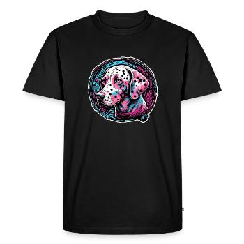 Dalmatien / Chien / Animal / Animal de compagnie / Aboiement - T-shirt Premium bio Homme - noir - Devant - Nico (187cm)
