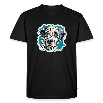 Dalmatien / Chien / Animal / Animal de compagnie / Aboiement - T-shirt Premium bio Homme - noir - Devant - Nico (187cm)
