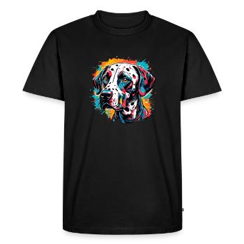 Dalmatien / Chien / Animal / Animal de compagnie / Aboiement - T-shirt Premium bio Homme - noir - Devant - Nico (187cm)
