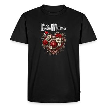 Coeur / Fête des Mères / Amour / Vacances / Amour - T-shirt Premium bio Homme - noir - Devant - Nico (187cm)