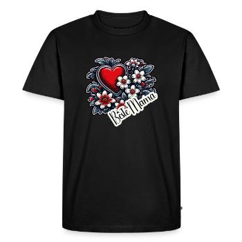 Coeur / Fête des Mères / Amour / Vacances / Amour - T-shirt Premium bio Homme - noir - Devant - Nico (187cm)