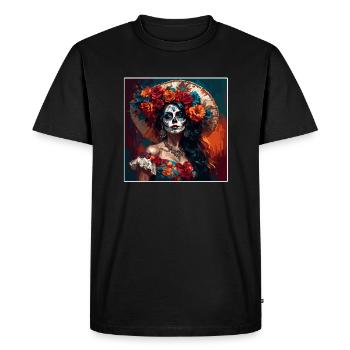 La Catrina/ Tattoo / Mexique / Crâne / Crâne - T-shirt Premium bio Homme - noir - Devant - Nico (187cm)