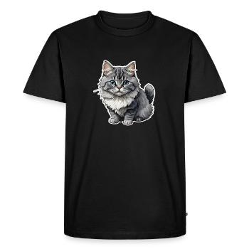 Autocollant Loco cat - T-shirt Premium bio Homme - noir - Devant - Nico (187cm)