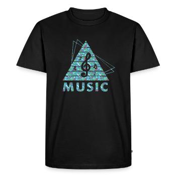 dj musique rétro heavy metal Hard Rock Punk vinyle mx - T-shirt Premium bio Homme - noir - Devant - Nico (187cm)