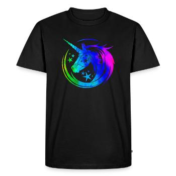 Unicorn cute Rainbow funny unicorns magic fantasy - Men's Premium Organic T-Shirt - black - Front - Nico (187cm)